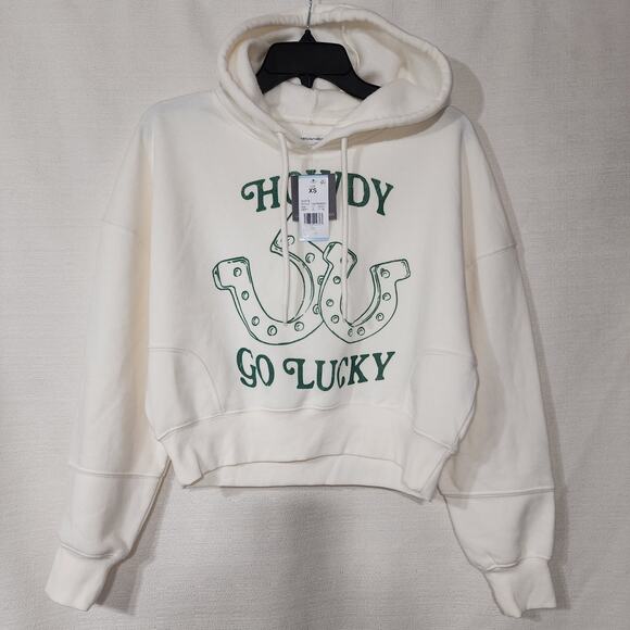 Howdy white crop top Hoodie women's XS Grayson/threads - Picture 2 of 7